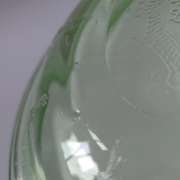 Cameo Ballerina  Anchor Hocking Green  Depression Vaseline Glass 10" x 2 Bowl - Picture 5 of 11